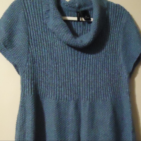 New Directions Teal Blue Cowl Neck Tunic Sweater - Picture 5 of 5